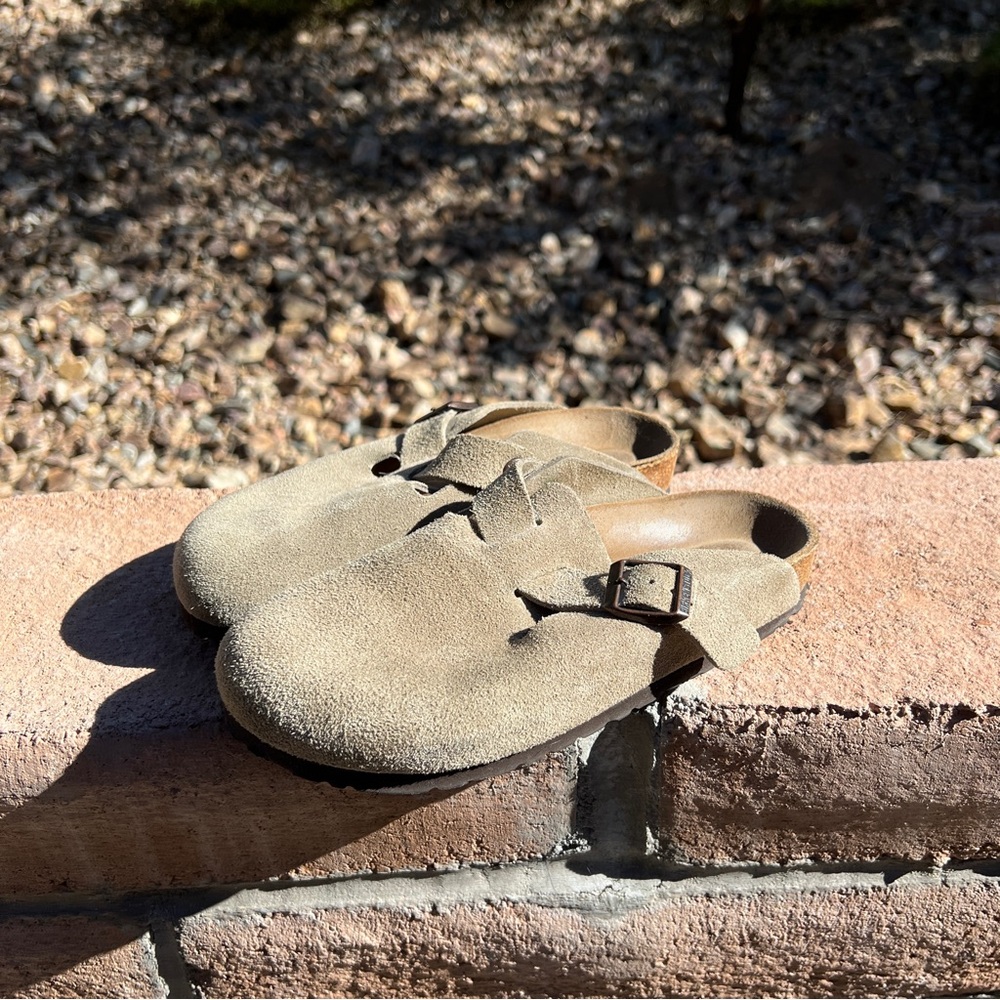 Birkenstock Boston closetoe clog mule taupe 37 soft footbed